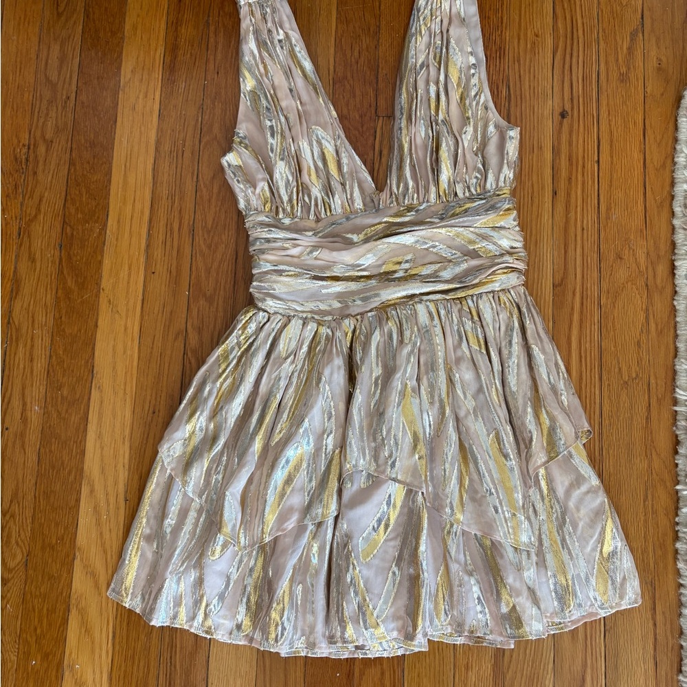 Ramy Brook Gold and Silver Embellished Dress